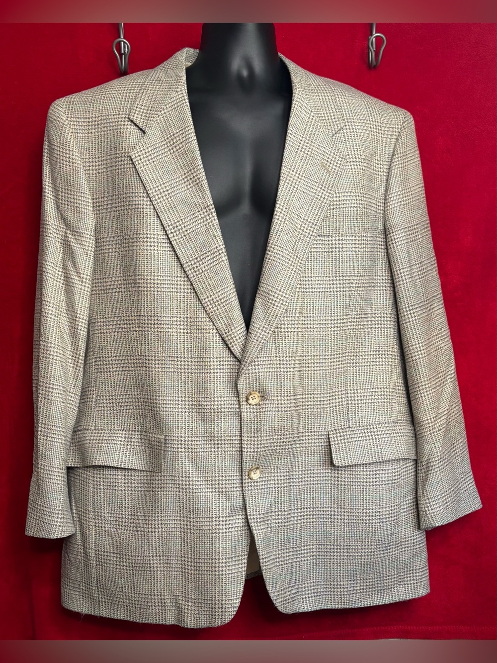 Vintage Hart Schaffner Marx Glen Plaid Blazer Kositchek’s USA 46L